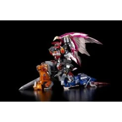 Flame Toys Mighty Morphin Power Rangers Go! Kara Kuri Combine Dino Megazord -Negozio Di Modellismo flame toys kara kuri combine dino megazord 10