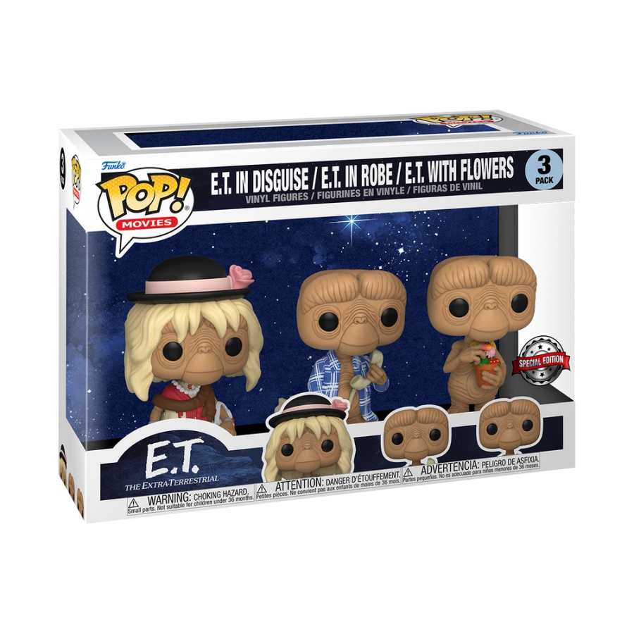 Funko POP! Movies 3 Pack E.T. The Extra-Terrestrial E.T. In Disguise / E.T. In Robe / E.T. With Flowers Special Edition 2 Funko POP! Movies 3 Pack E.T. The Extra-Terrestrial E.T. In Disguise / E.T. In Robe / E.T. With Flowers Special Edition - Image 2
