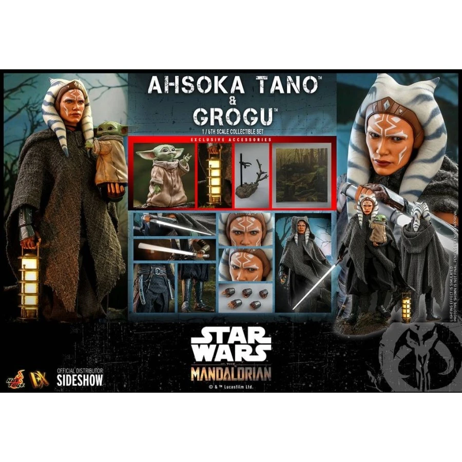 Hot Toys Television Masterpiece Star Wars The Mandalorian Ahsoka Tano & Grogu 1/6 Scale Collectible Figure Deluxe Set 1 Hot Toys Television Masterpiece Star Wars The Mandalorian Ahsoka Tano & Grogu 1/6 Scale Collectible Figure Deluxe Set